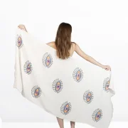 Aegean Towel – Aya Ivory | Handmade | 100% Baumwolle | Hamamtuch in Naturweiß