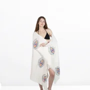 Aegean Towel – Aya Ivory | Handmade | 100% Baumwolle | Hamamtuch in Naturweiß