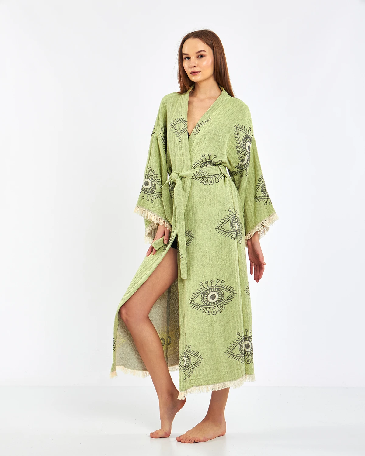 Nature Breeze – Jacquard-Musselin-Robe