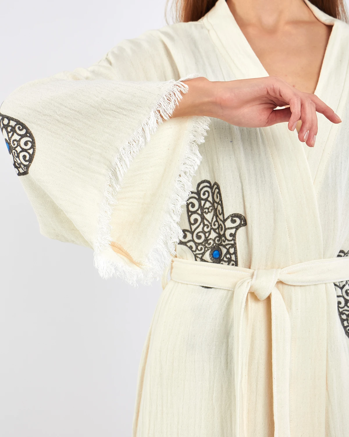 Ivory Shine – Musselin 2-Teiler (Cardigan & Shorts)