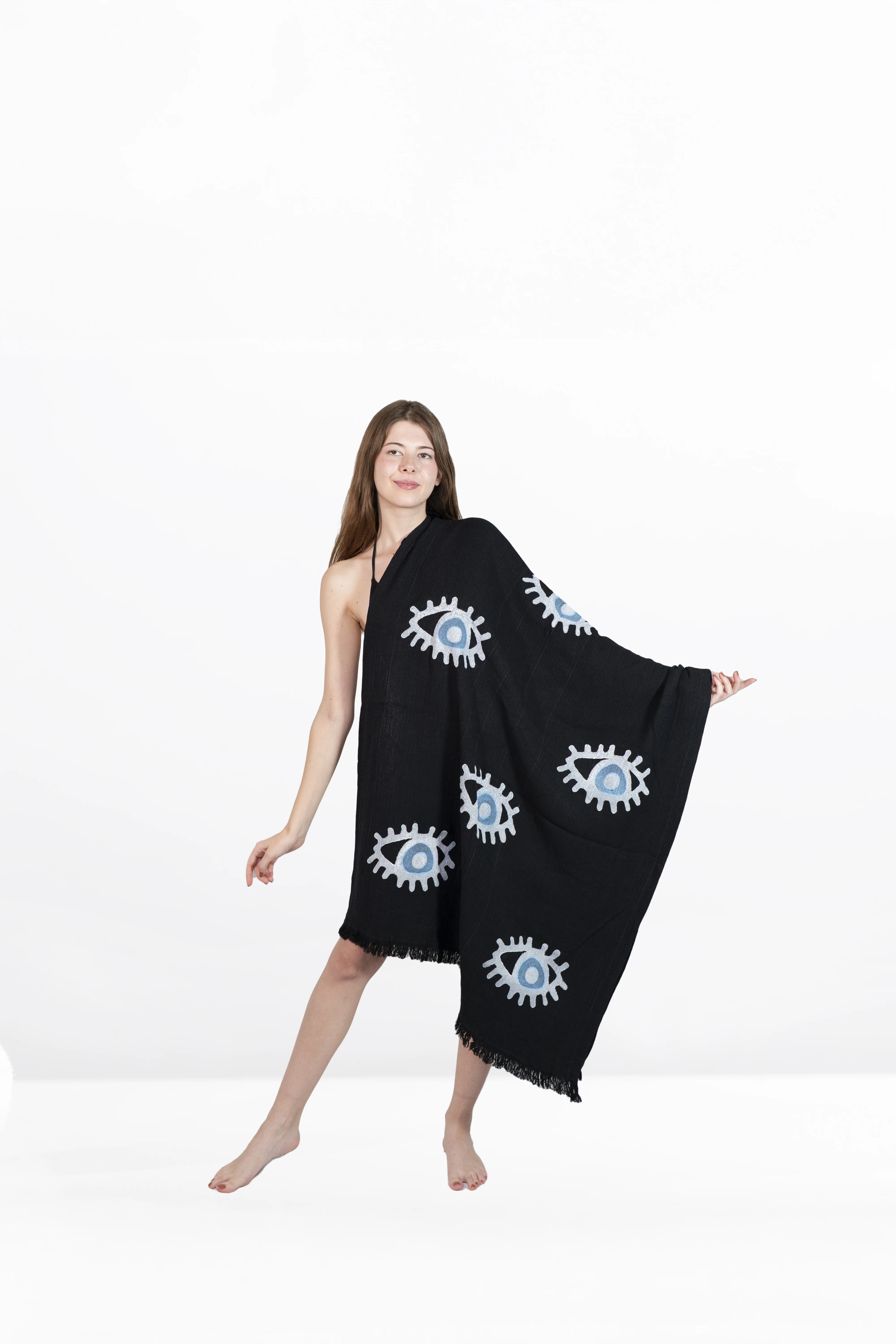 Aegean Towel – Black Horizon | Handmade 100% Baumwolle | Hamamtuch in Schwarz