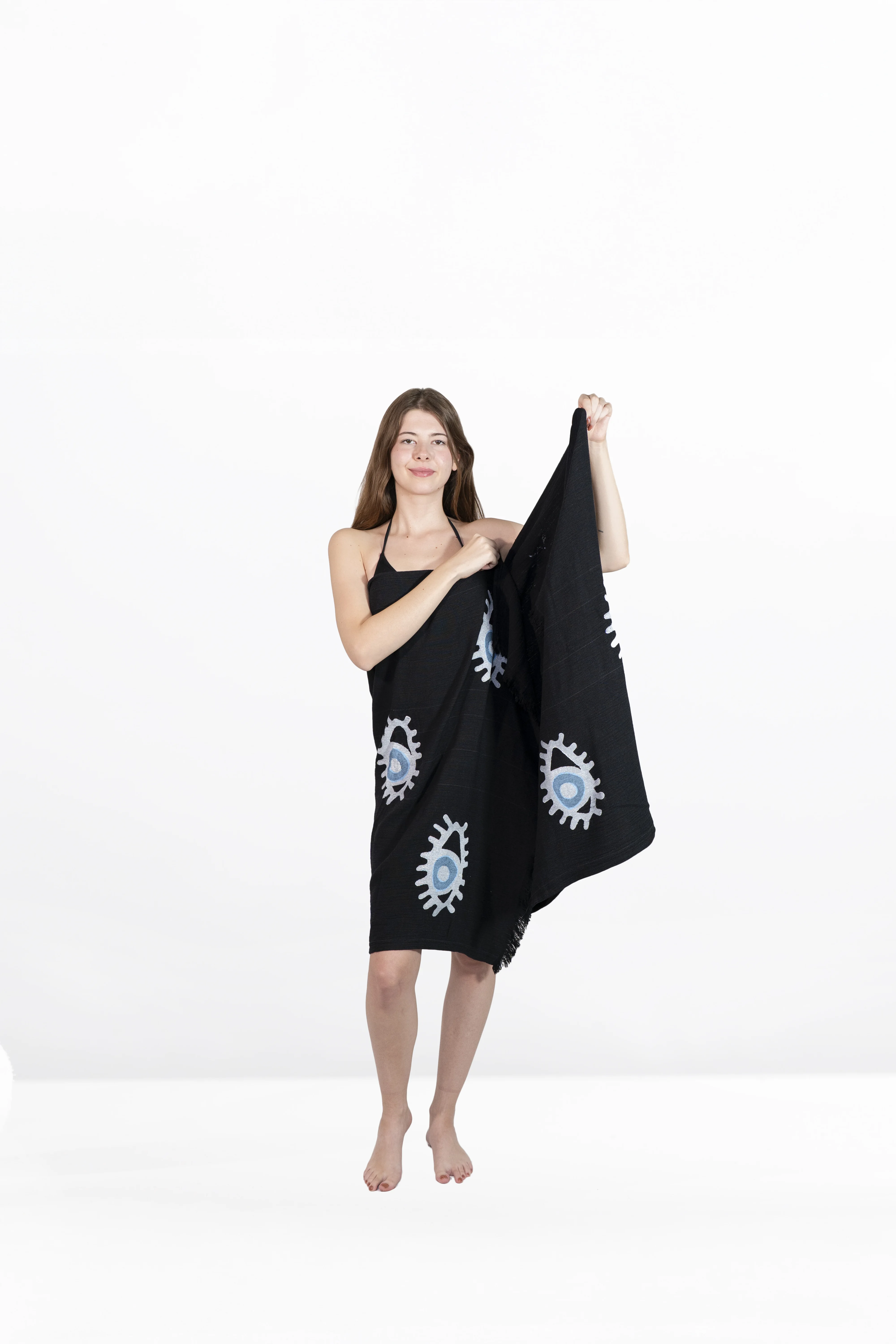 Aegean Towel – Black Horizon | Handmade 100% Baumwolle | Hamamtuch in Schwarz
