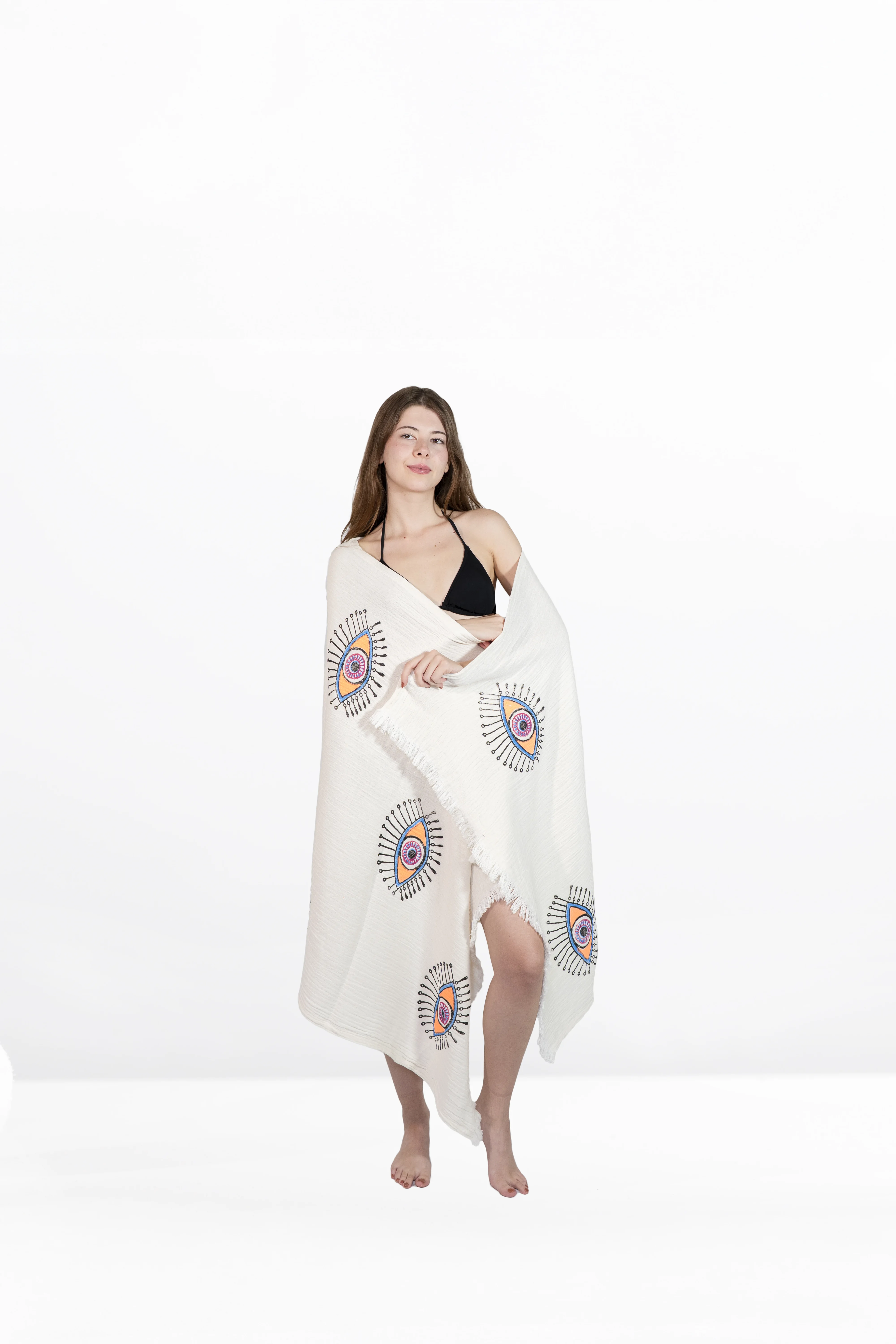 Aegean Towel – Aya Ivory | Handmade | 100% Baumwolle | Hamamtuch in Naturweiß